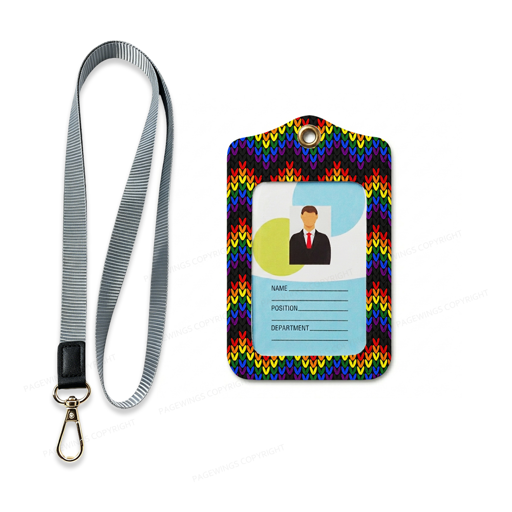 Pagewings Pagewings Rainbow Pride Leather Badge Holder 