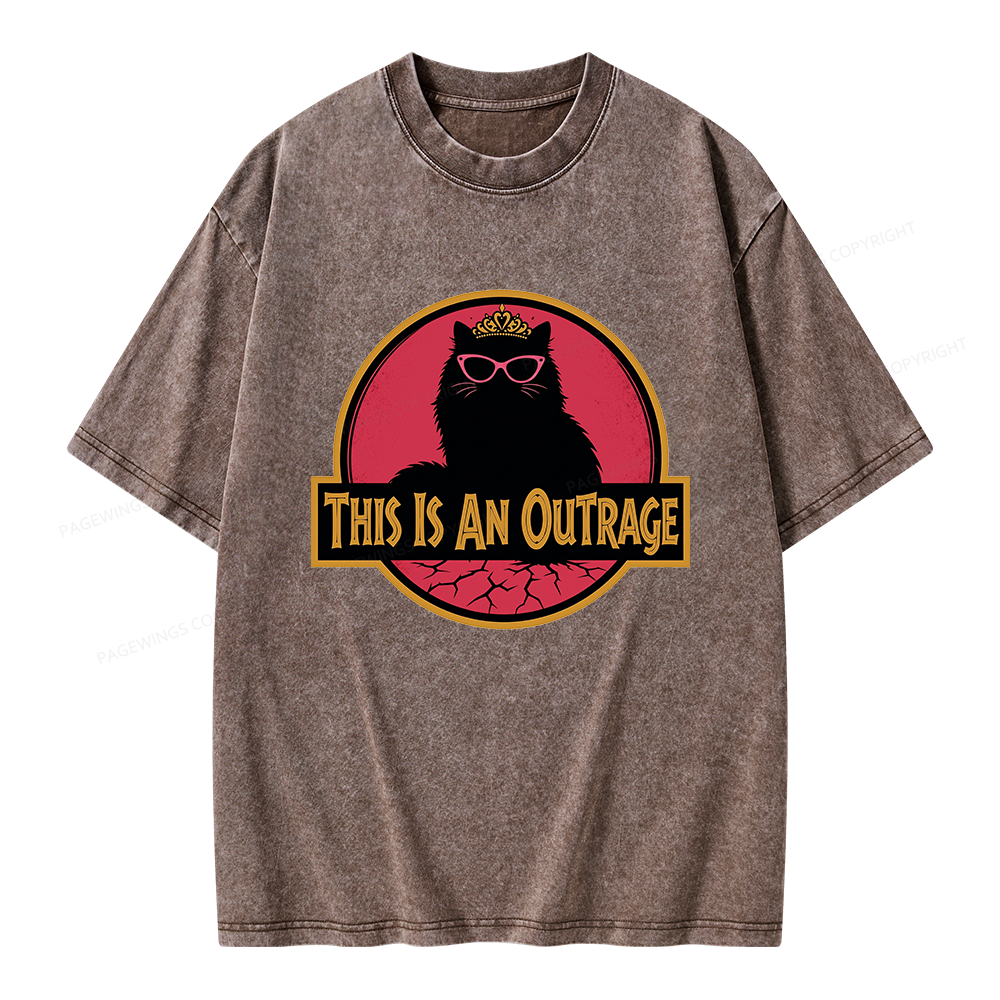 Pagewings This Is An Outrage Unisex Washed T-shirt