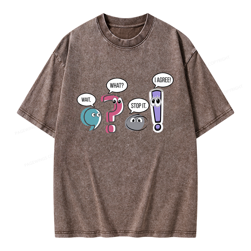 Pagewings Funny Grammar Unisex Washed T-shirt