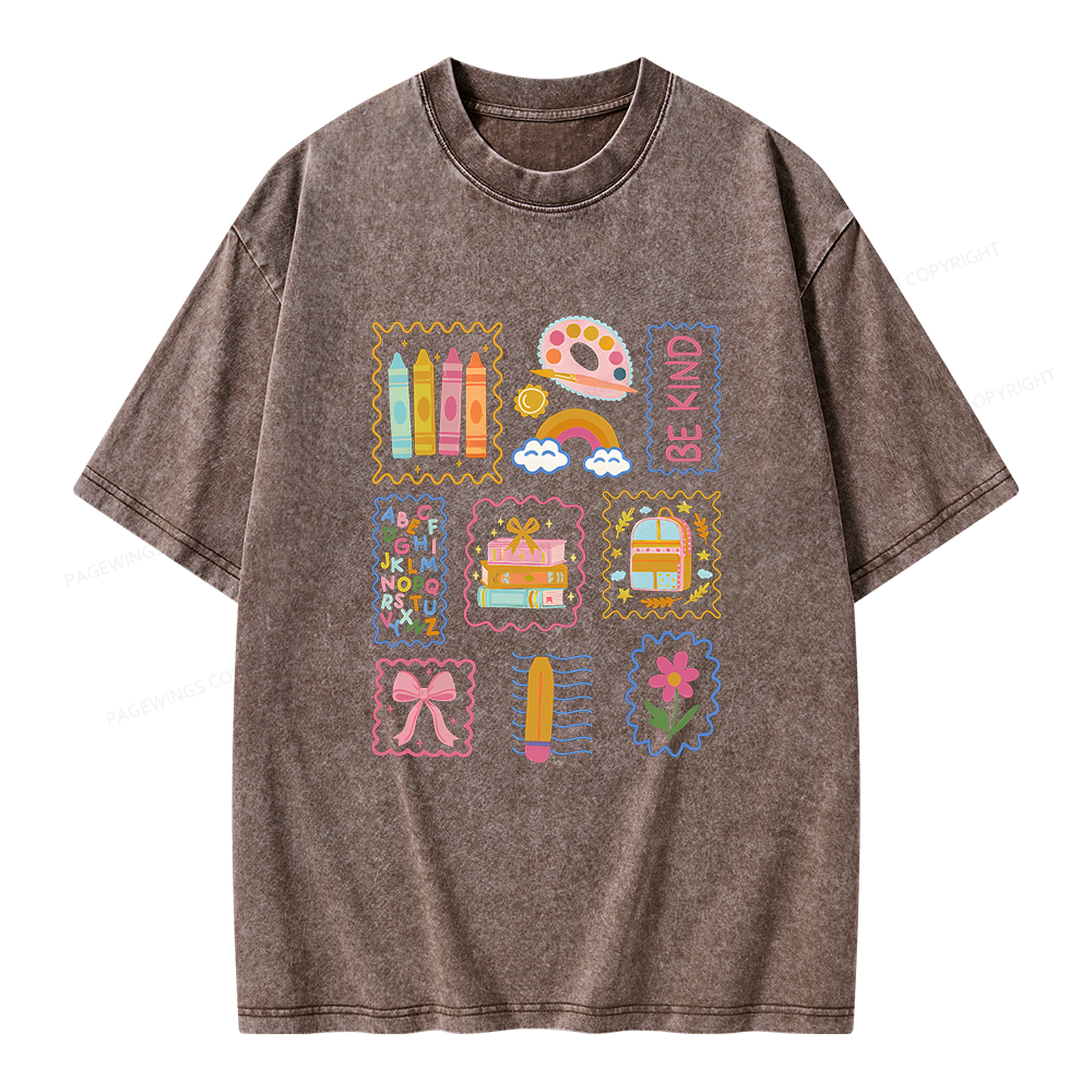 Pagewings Back to School Unisex Washed T-shirt