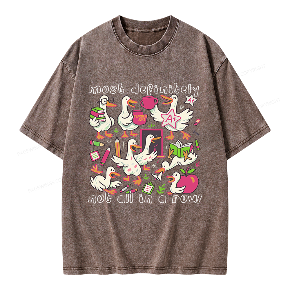 Pagewings Funny Goose Back to School Unisex Washed T-shirt