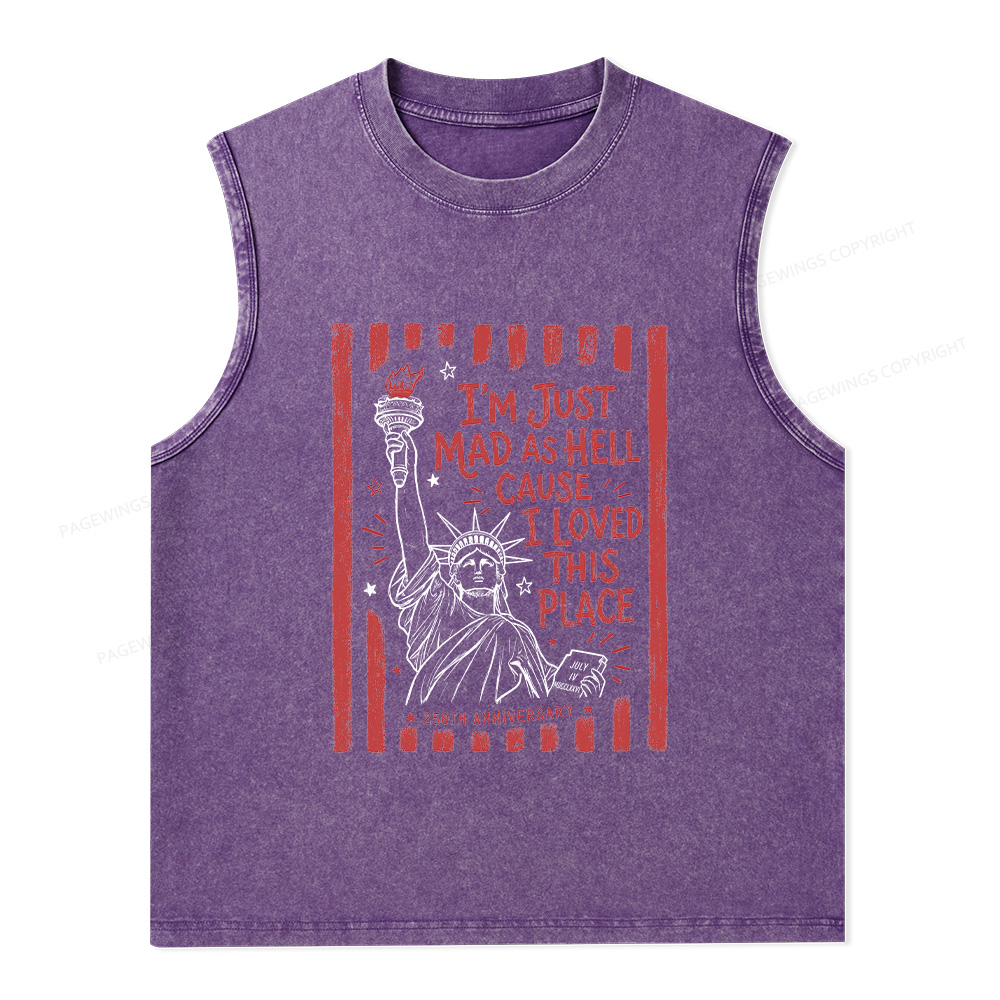 Pagewings I’m Just Mad As Hell 250th Unisex Washed Tank Top