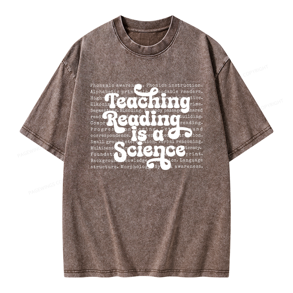 Pagewings Science of Reading Literacy Unisex Washed T-shirt