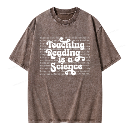Pagewings Science of Reading Literacy Unisex Washed T-shirt