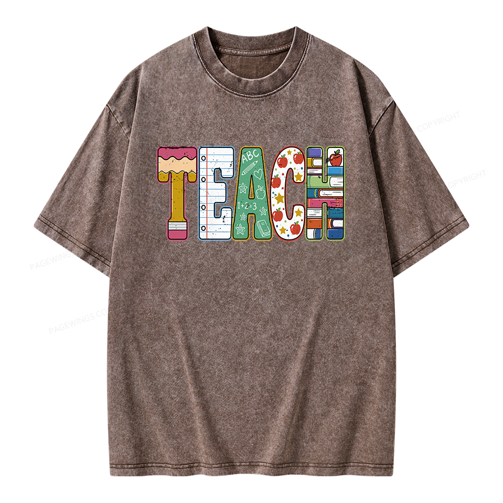 Pagewings Back to School Unisex Washed T-shirt