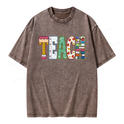 Pagewings Back to School Unisex Washed T-shirt