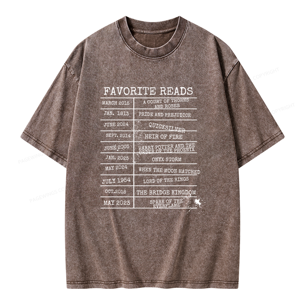 Pagewings Personalized Bookshelf Book Unisex Washed T-shirt