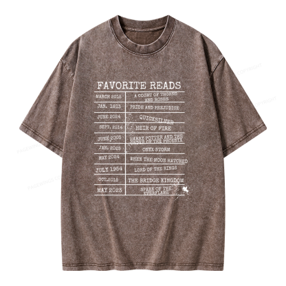 Pagewings Personalized Bookshelf Book Unisex Washed T-shirt