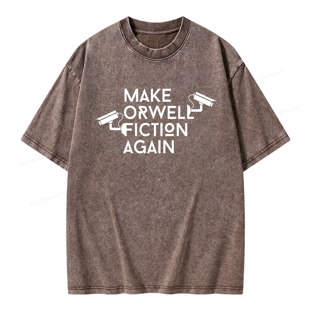 Pagewings Make Orwell Fiction Again Unisex Washed T-shirt