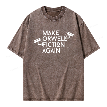 Pagewings Make Orwell Fiction Again Unisex Washed T-shirt