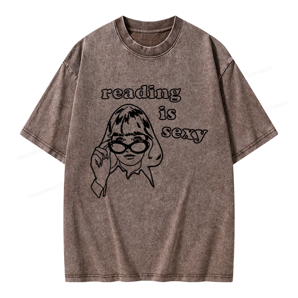 Pagewings Reading Is Sexy Unisex Washed T-shirt