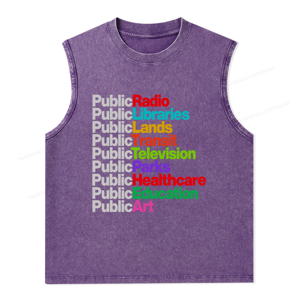 Pagewings Public Libraries Unisex Washed Tank Top
