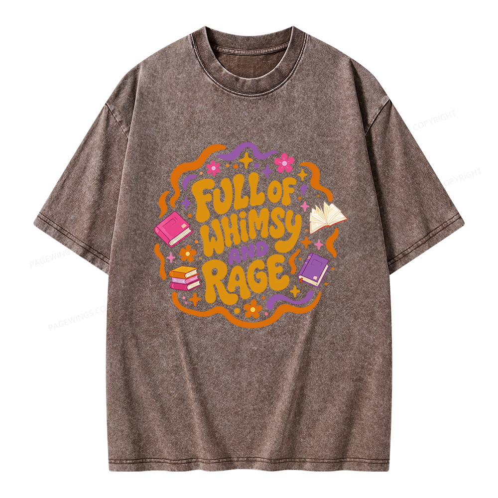 Pagewing Full Of Whimsy And Rage Unisex Washed T-shirt