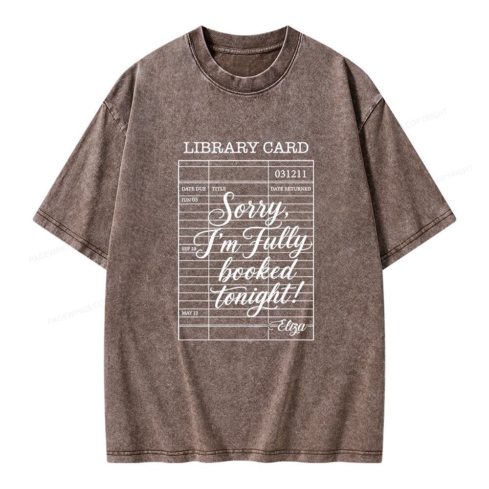 Pagewing Library Card Kindle Unisex Washed T-shirt