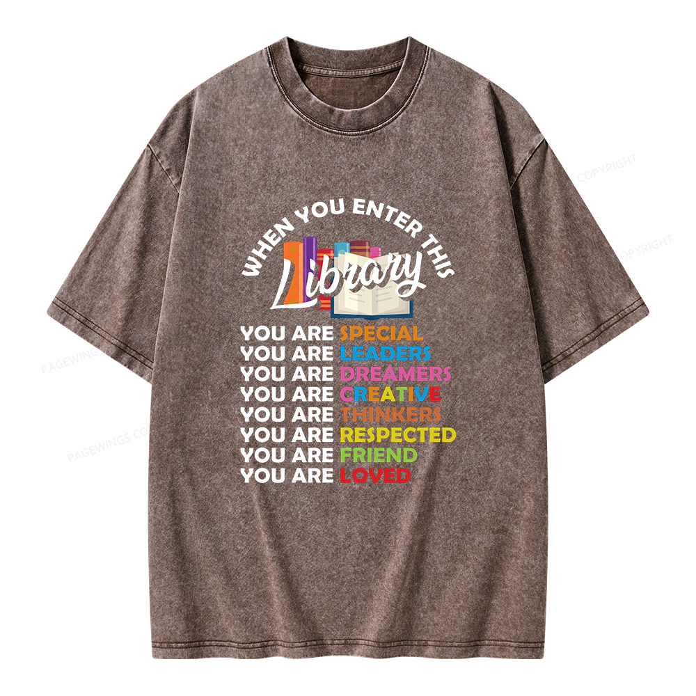 Pagewing When You Enter This Library Unisex Washed T-shirt