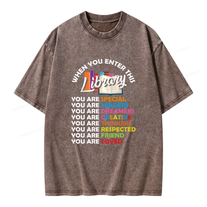 Pagewing When You Enter This Library Unisex Washed T-shirt