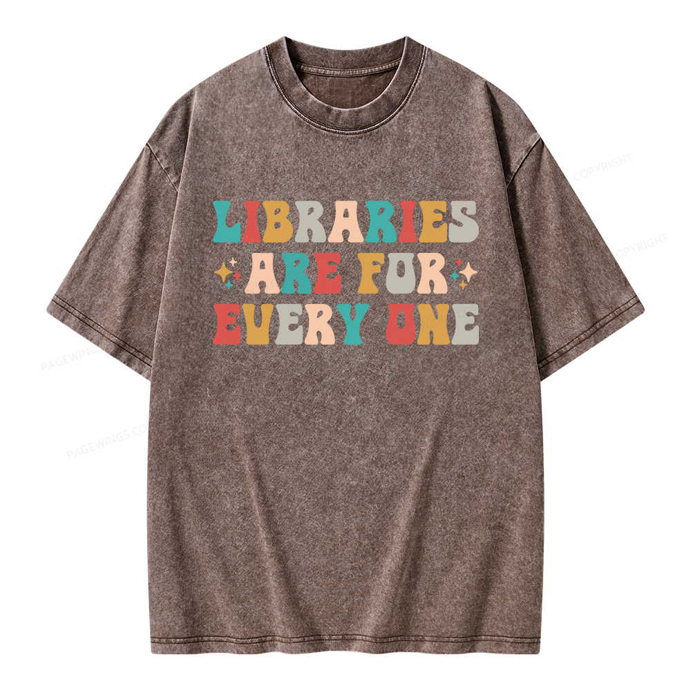 Pagewing Libraries Are For Everyone Unisex Washed T-shirt