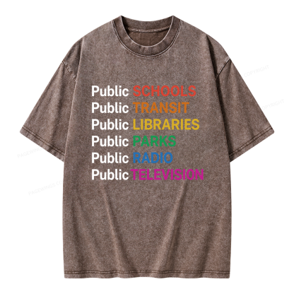 Pagewing Public Services Unisex Washed T-shirt