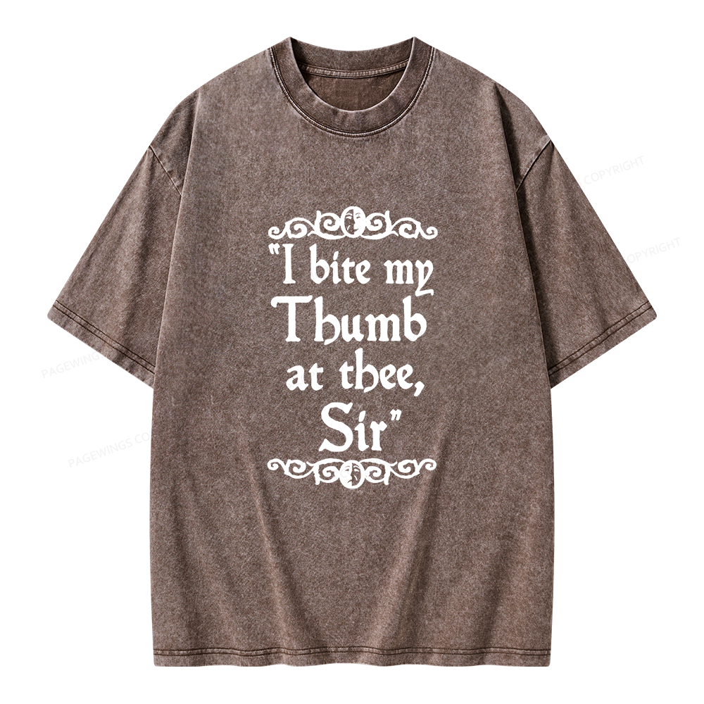 Pagewing I Bite My Thumb at Thee Unisex Washed T-shirt