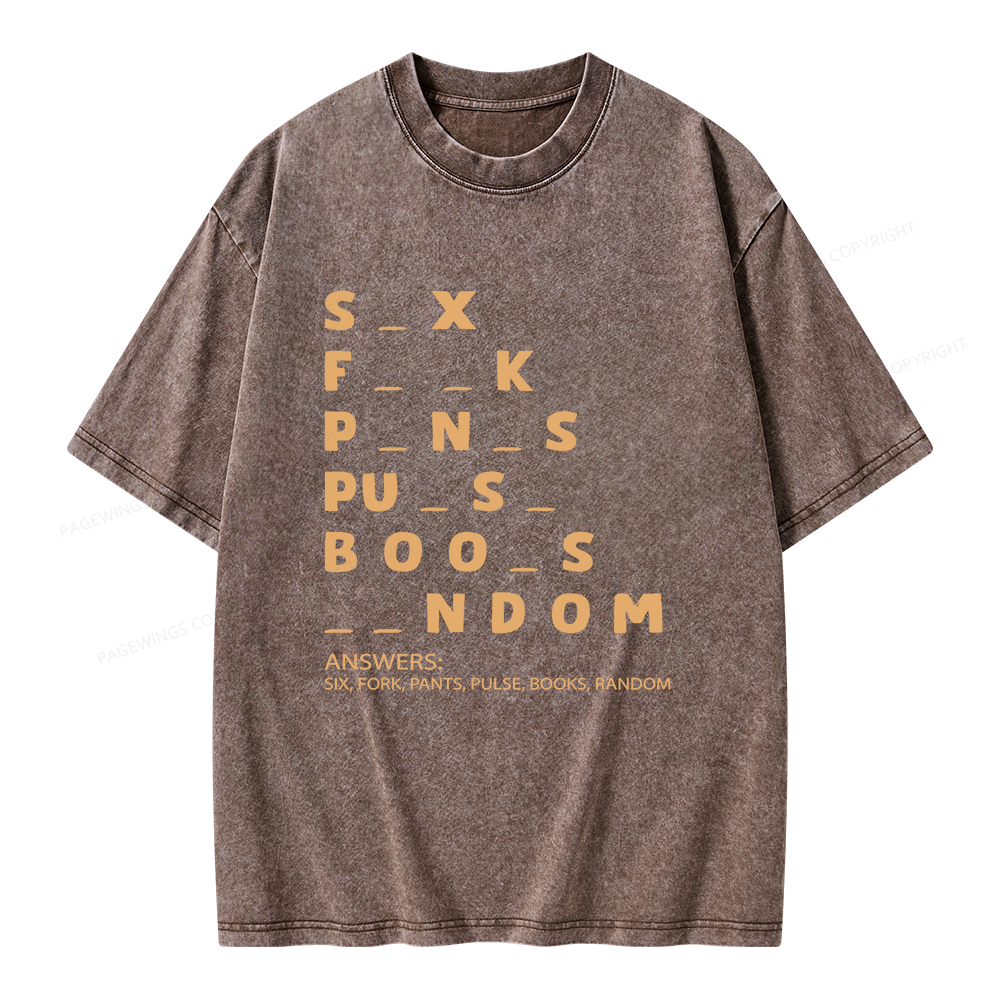 Pagewing Funny Adult Dirty Unisex Washed T-shirt
