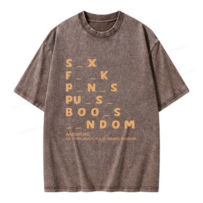Pagewing Funny Adult Dirty Unisex Washed T-shirt