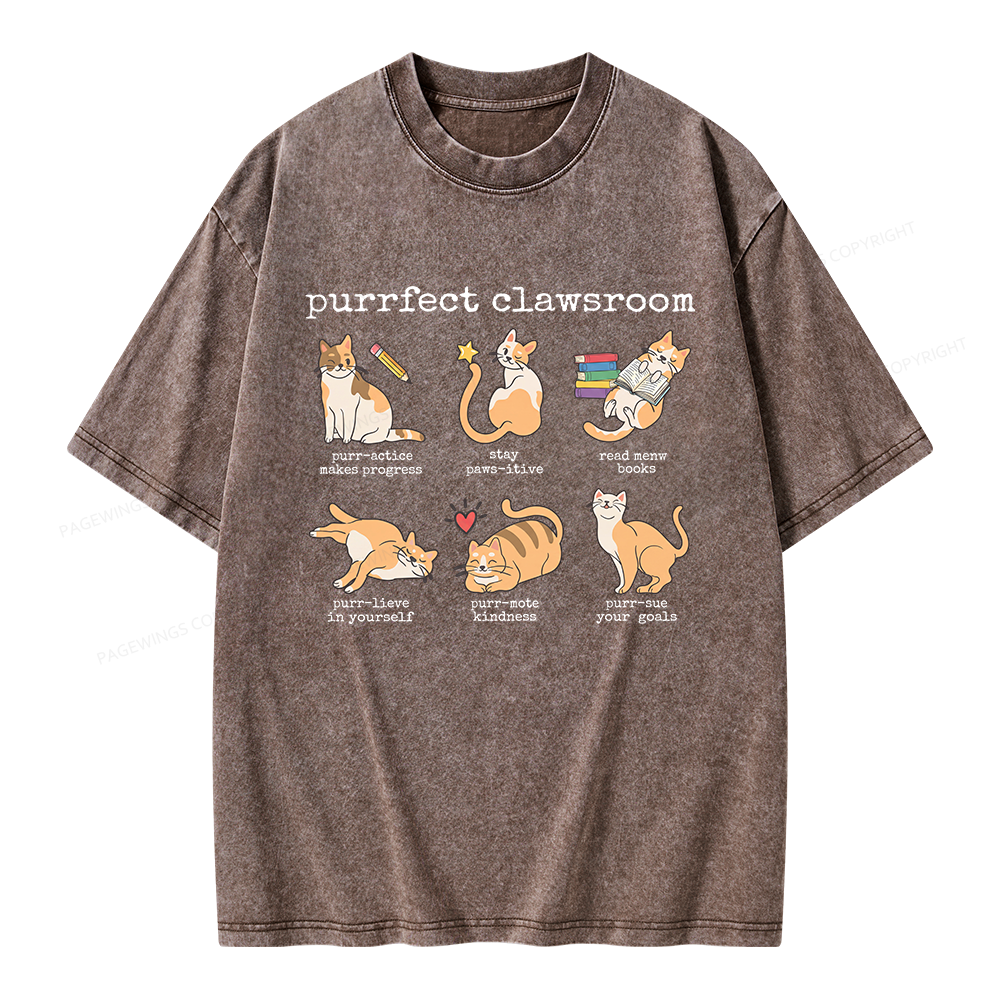 Pagewing Cat Lover Unisex Washed T-shirt