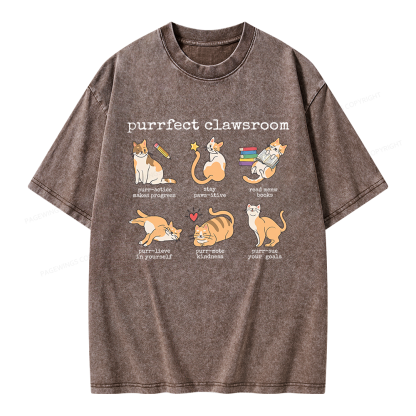 Pagewing Cat Lover Unisex Washed T-shirt