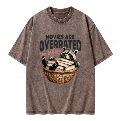 Pagewings Stay Well-Read Unisex Washed T-shirt