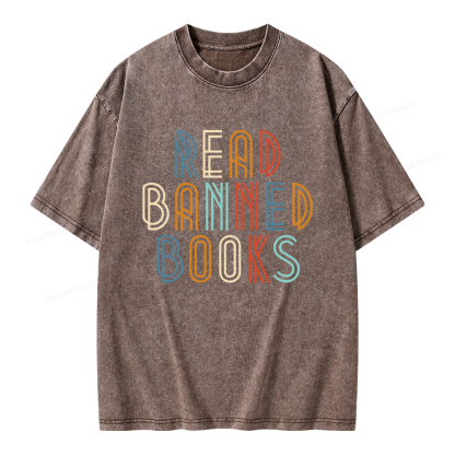 Pagewing Read Banned Books Unisex Washed T-shirt