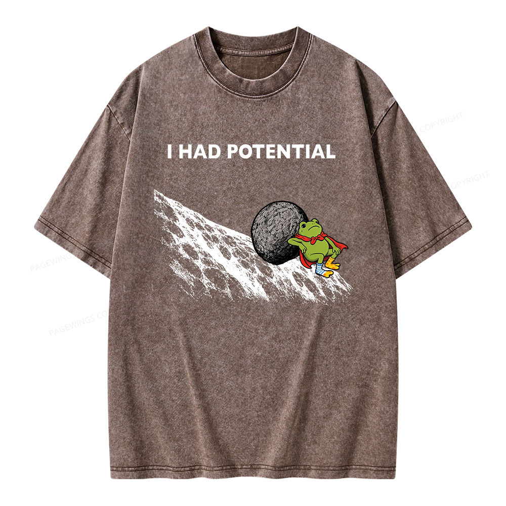 Pagewing I Had Potential Unisex Washed T-shirt