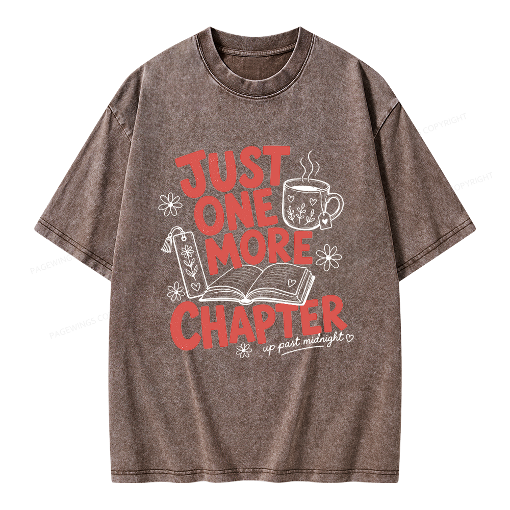 Pagewing Just One More Chapter Unisex Washed T-shirt