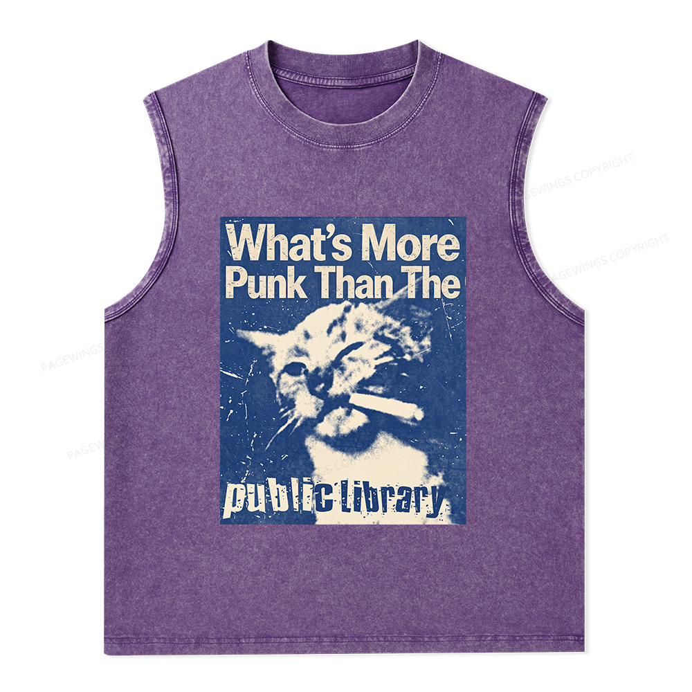 Pagewings More Punk Than The Public Library15772 Bookish Unisex Washed Tank Top