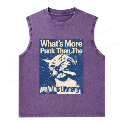 Pagewings More Punk Than The Public Library15772 Bookish Unisex Washed Tank Top