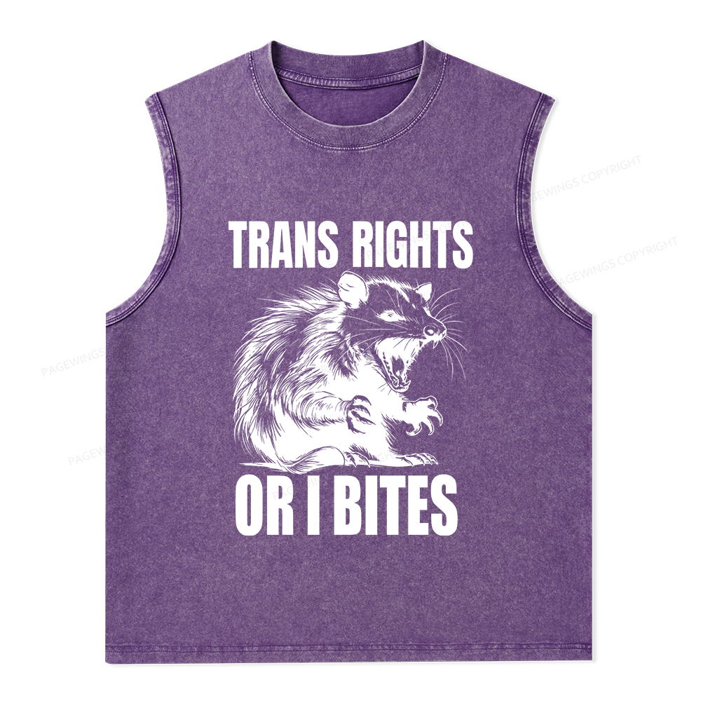 Pagewings Trans Rights15860 Bookish Unisex Washed Tank Top
