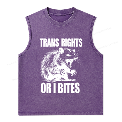 Pagewings Trans Rights15860 Bookish Unisex Washed Tank Top