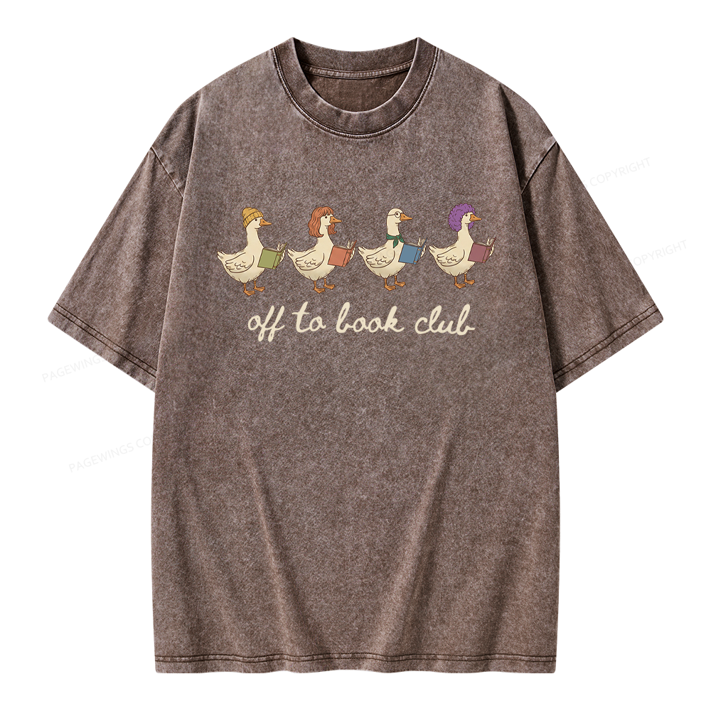 Pagewing Off To Book Club Unisex Washed T-shirt