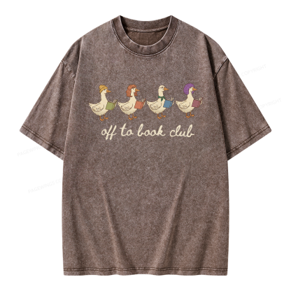 Pagewing Off To Book Club Unisex Washed T-shirt