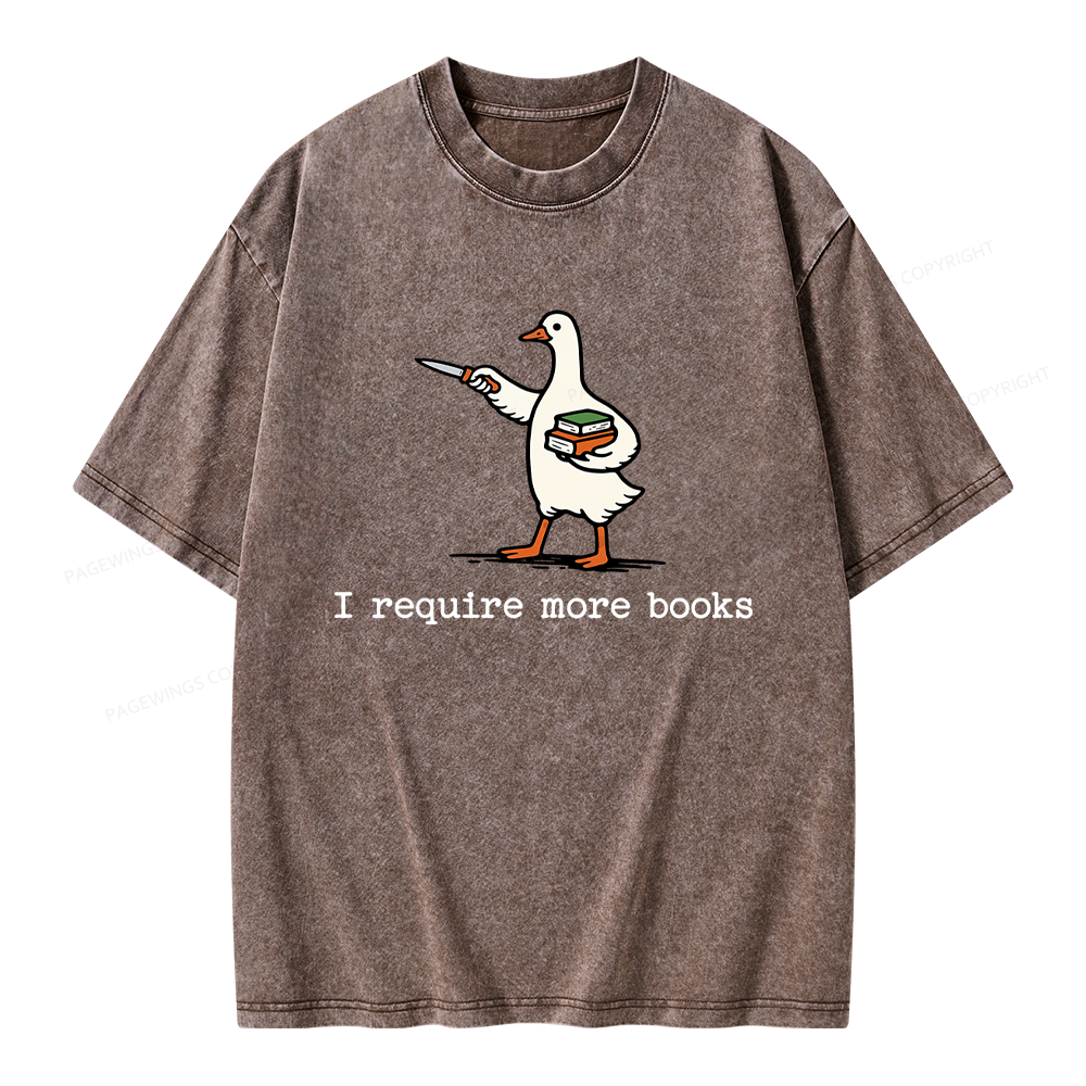 Pagewing Silly Goose Book Lover Unisex Washed T-shirt