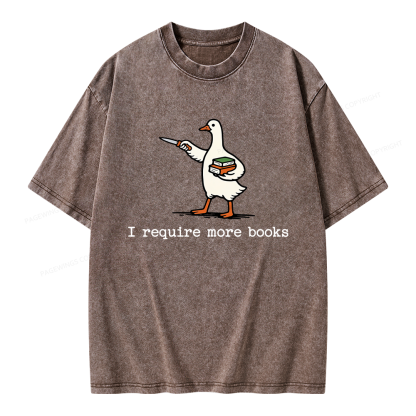 Pagewing Silly Goose Book Lover Unisex Washed T-shirt