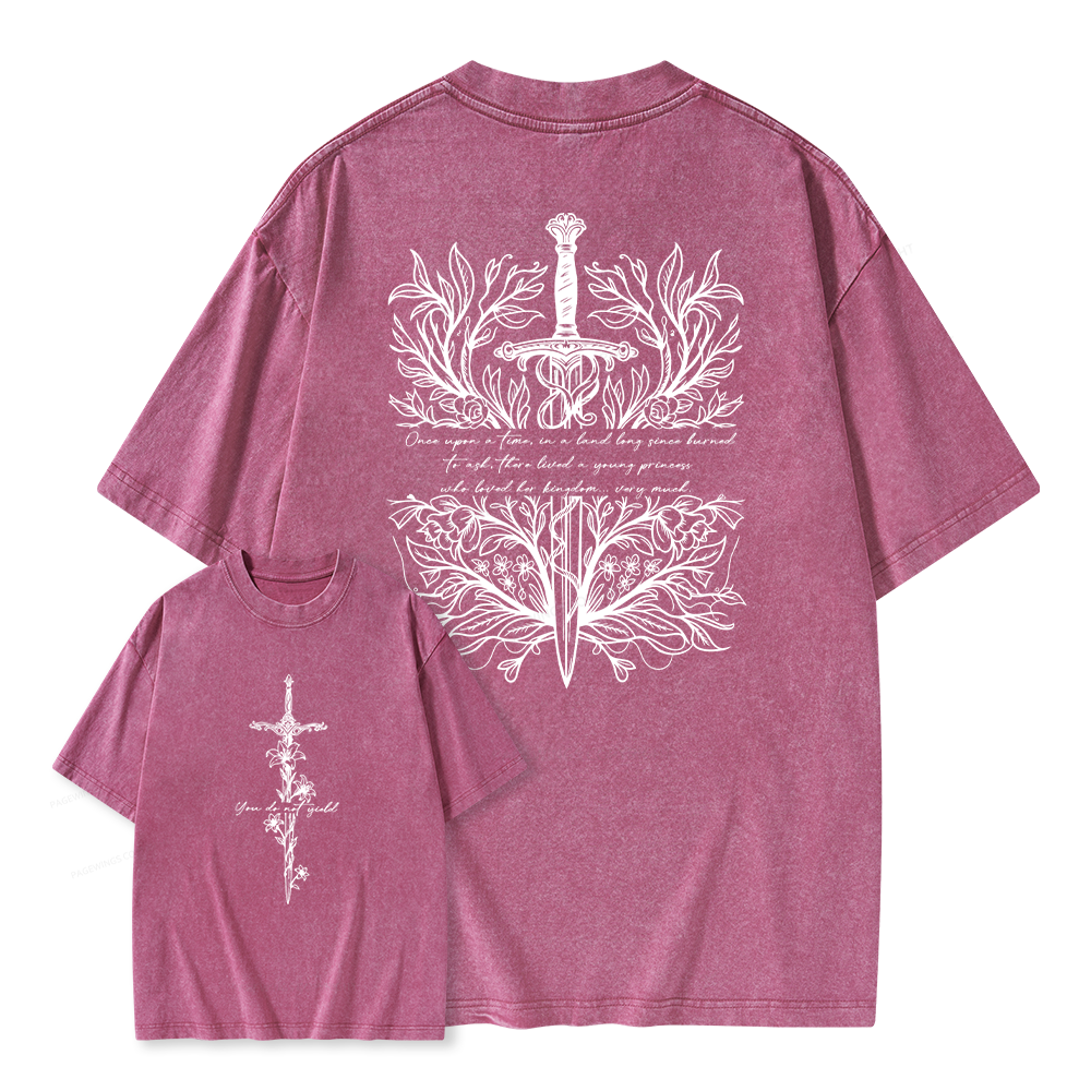 Pagewing Reading Fantasy Bookish Unisex Washed T-shirt