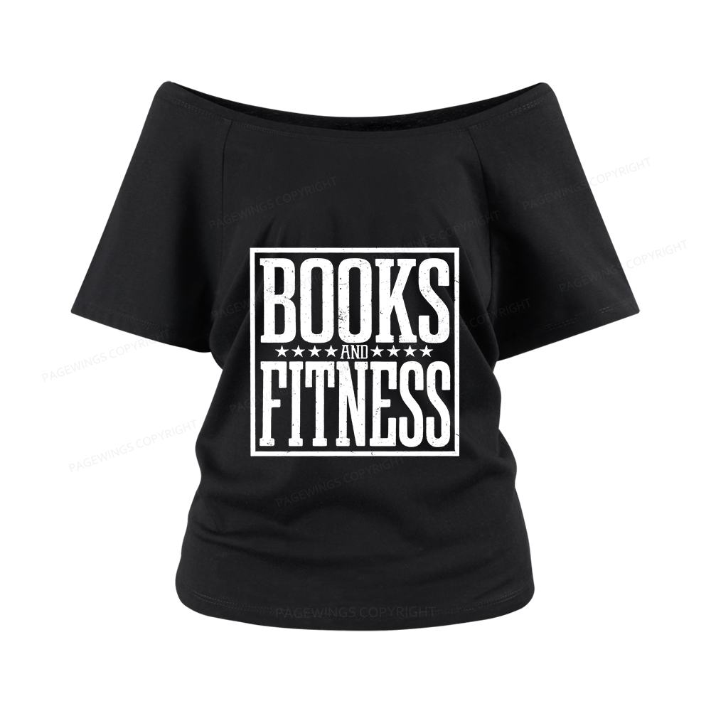 Pagewings Books And Fitness Women Off Shoulder T-shirts