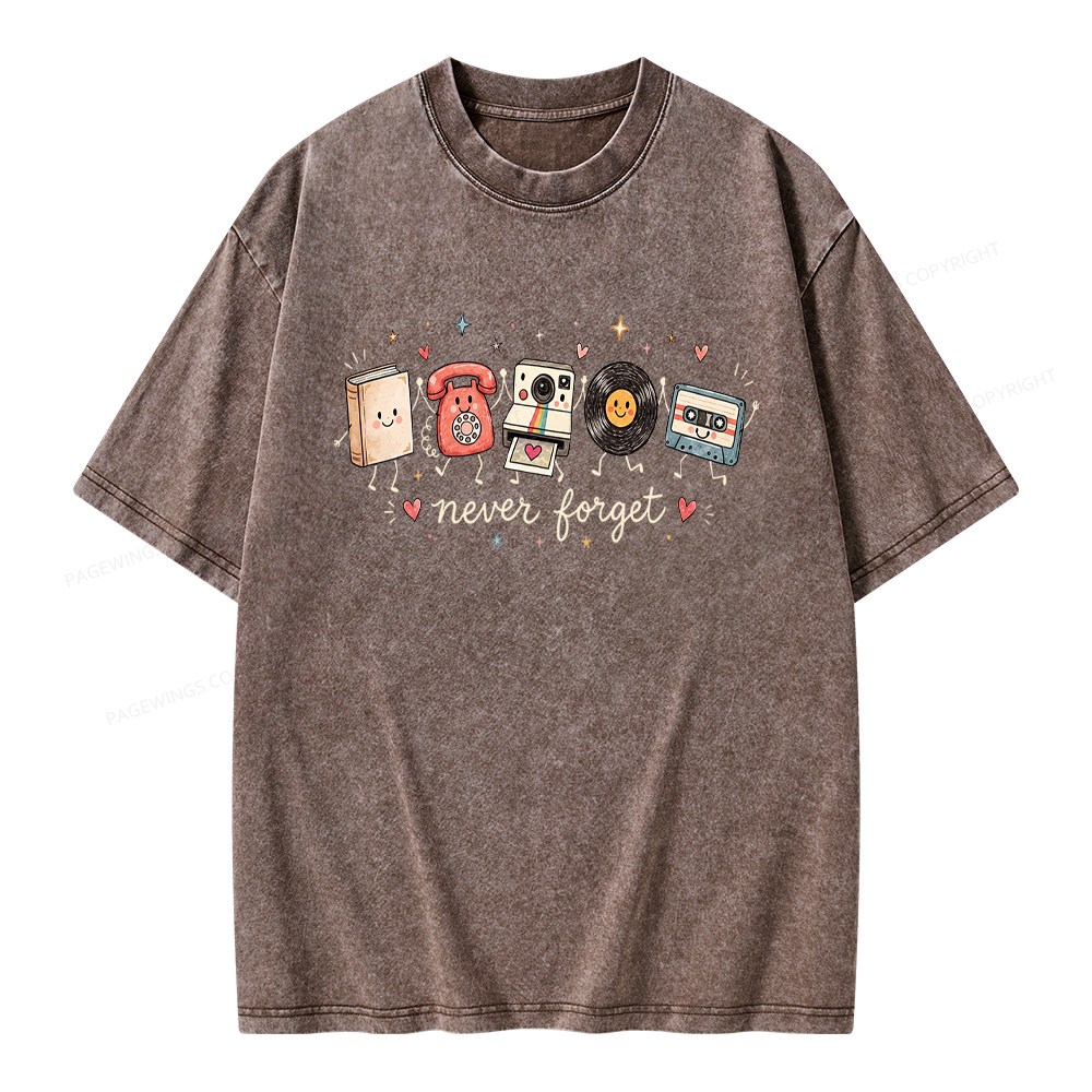 Pagewing Never Forget Unisex Washed T-shirt