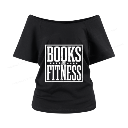 Pagewings Books And Fitness Women Off Shoulder T-shirts