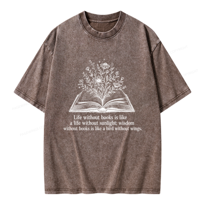 Pagewing Reading Quote Unisex Washed T-shirt