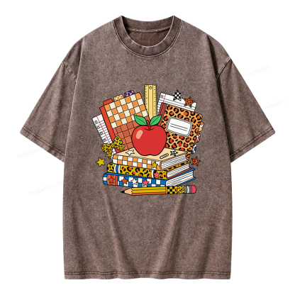 Pagewing Coquette Back To School Unisex Washed T-shirt