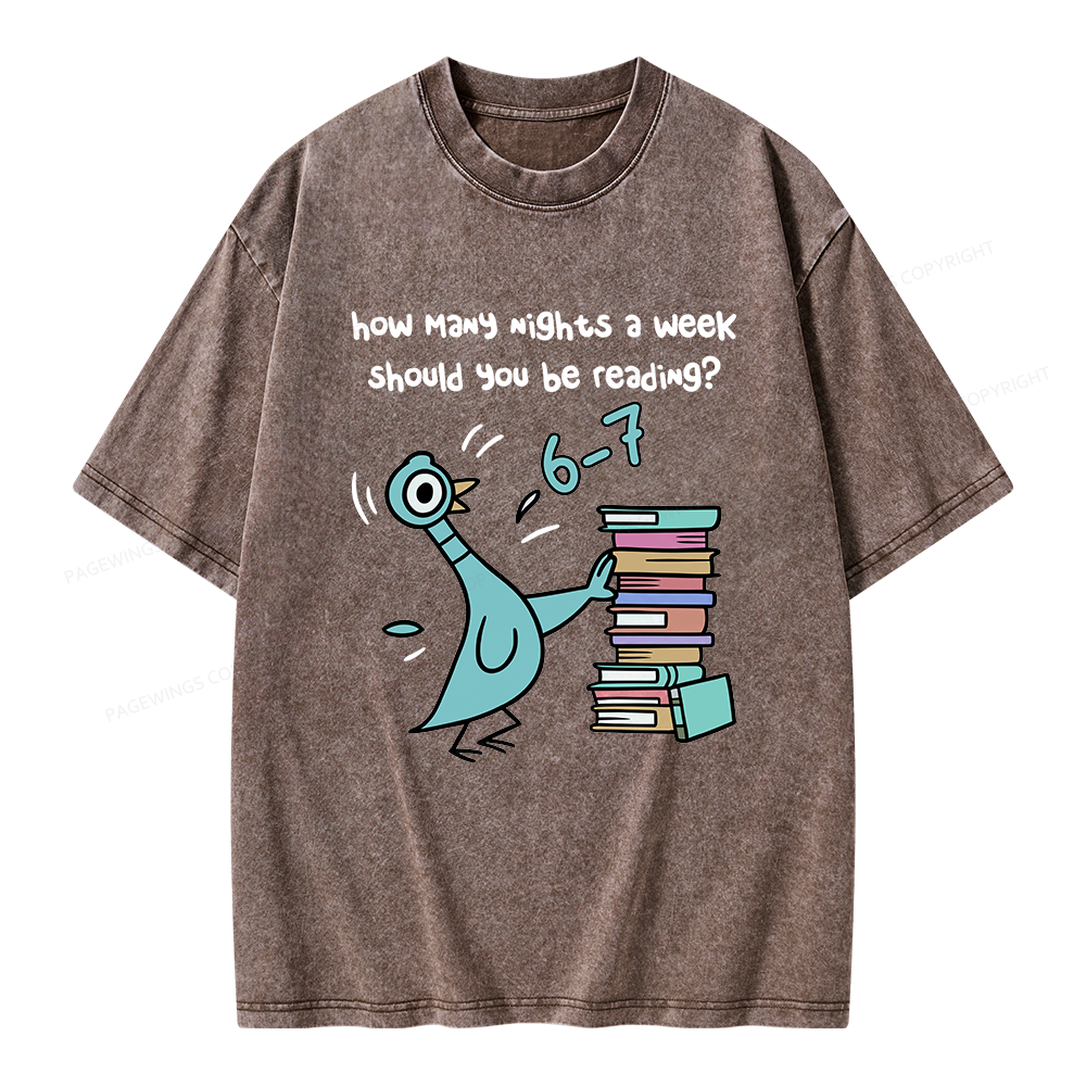 Pagewing Book Lover Librarian Unisex Washed T-shirt