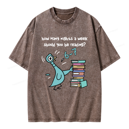 Pagewing Book Lover Librarian Unisex Washed T-shirt