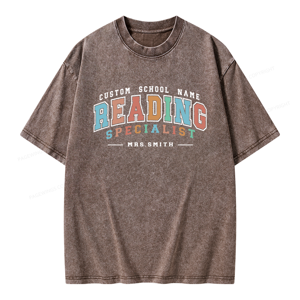 Pagewing Personalized Reading Unisex Washed T-shirt