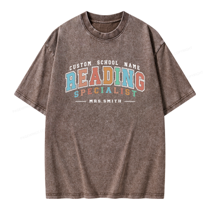 Pagewing Personalized Reading Unisex Washed T-shirt