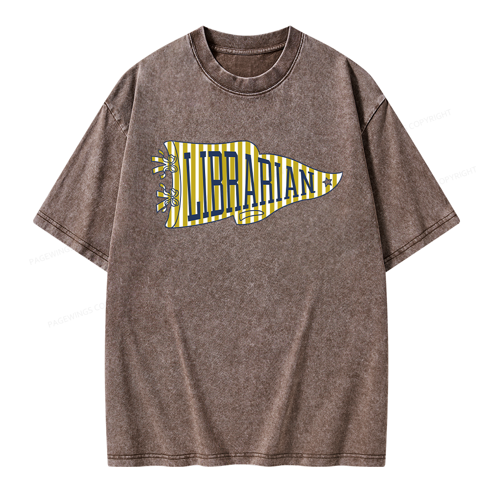 Pagewing School Librarian Unisex Washed T-shirt